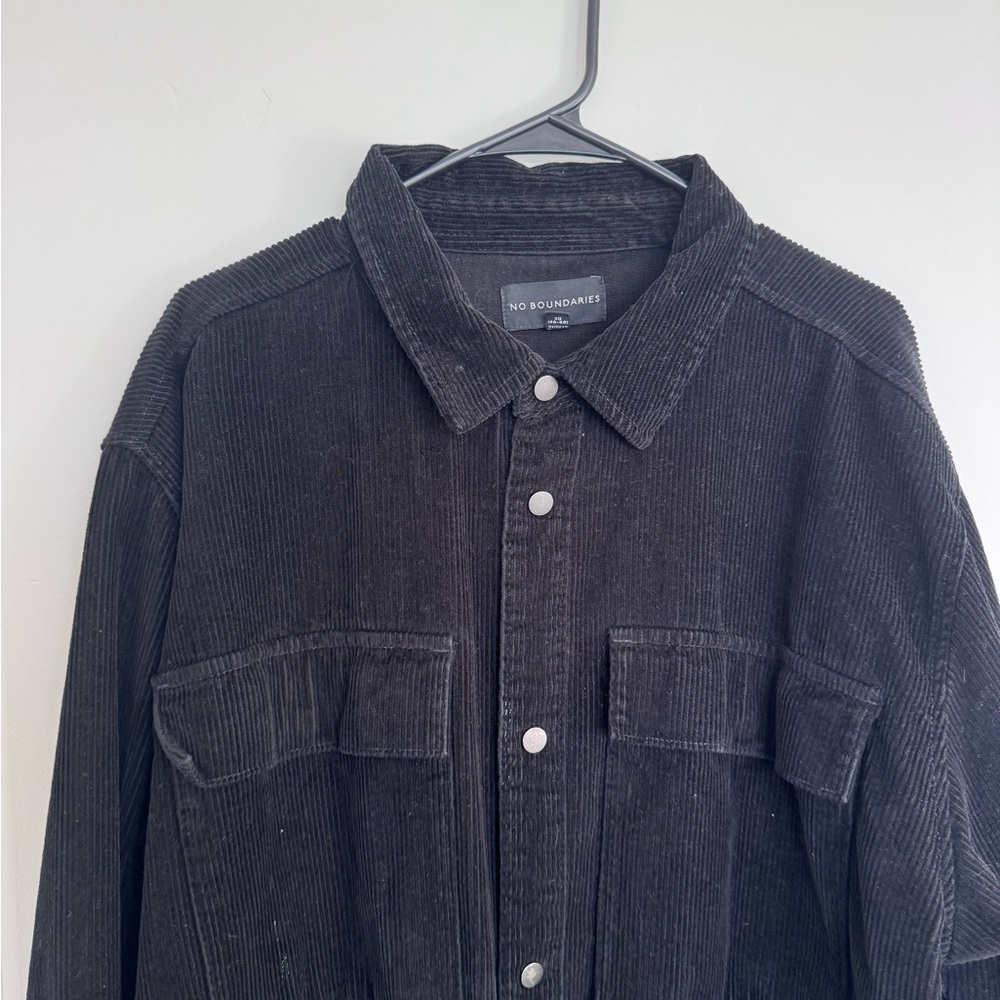 Men’s Black Corduroy Button-Up Shirt/Shaket